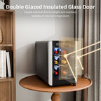 6-Bottle Wine Cooler Refrigerator(46-66°F),Mini Freestanding Beverage Cooler for Summer,Wine Cooler with Temperature Control