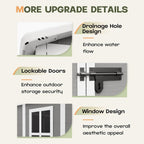 6 ft x 4 ft/6 ft x 8 ft/8 ft x 6 ft/8 ft x 10 ft All-Weather Resin Outdoor Plastic Storage Shed w/Floor, Spire Tool Shed