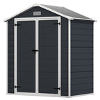 6 ft x 4 ft/6 ft x 8 ft/8 ft x 6 ft/8 ft x 10 ft All-Weather Resin Outdoor Plastic Storage Shed w/Floor, Spire Tool Shed