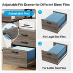 63 Computer Desk with Monitor Stand, Ergonomic Home Office Desks with Drawers File Cabinet