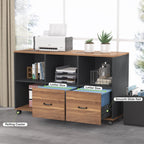 63 L-Shaped Computer Desk with 47 inches Lateral File Cabinet, Executive Desk Home Office Furniture Desk Set