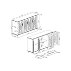 63 Vintage Style Wood Kitchen Accent Buffet Sideboard Cabinet - 63 in Width