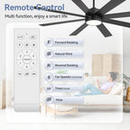 65 Inch 8-Blade Black LED Ceiling Fan with Light and Remote