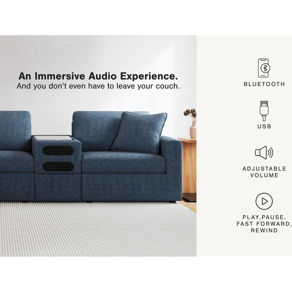 Modmax 6 Piece Modular Sectional with Audio Console