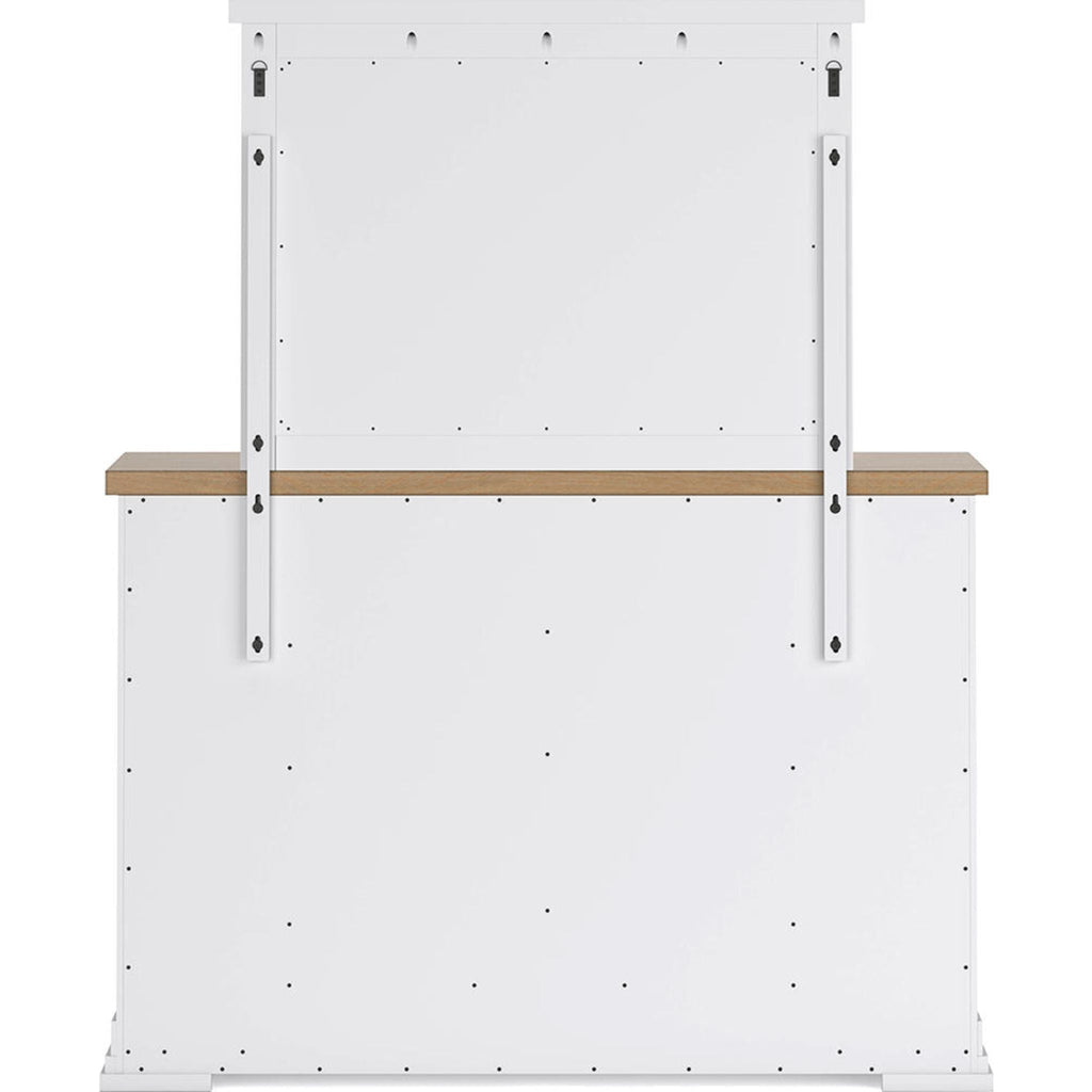 Ashbryn Dresser and Mirror - White/Natural