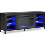 Cayberry TV Stand with Fireplace - Black