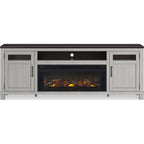 Darborn TV Stand with Fireplace - Gray/Brown