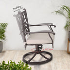 MAISON ARTS 7-Piece Cast Aluminum Patio Dining Set with Expandable Rectangular Table & 6 Cast Aluminum Chairs