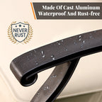 MAISON ARTS Cast Aluminum Dining Chairs/Patio Dining Set with Round Dining Table & 6 Cast Aluminum Patio Chairs