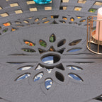 MAISON ARTS Cast Aluminum Dining Chairs/Patio Dining Set with Round Dining Table & 6 Cast Aluminum Patio Chairs