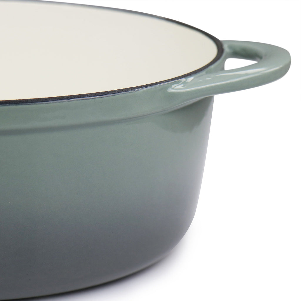 7 Quarts Oval Enameled Cast Iron Casserole in Storm Cloud