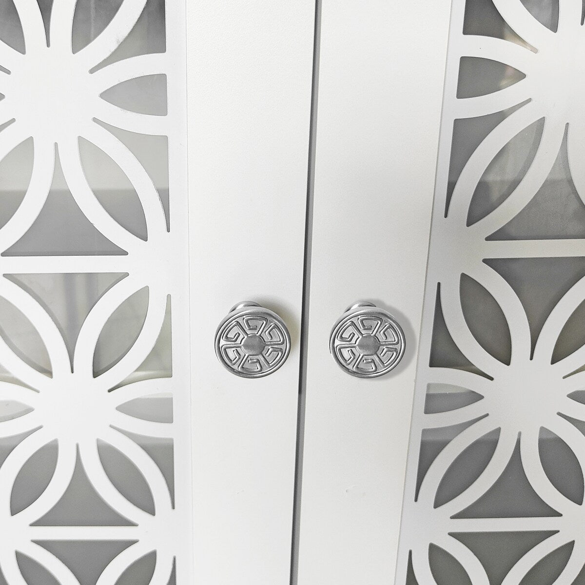 70 in. Rustic Decorative Floral Door TV Stand for up to 80 TVs