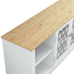 70 in. Rustic Decorative Floral Door TV Stand for up to 80 TVs