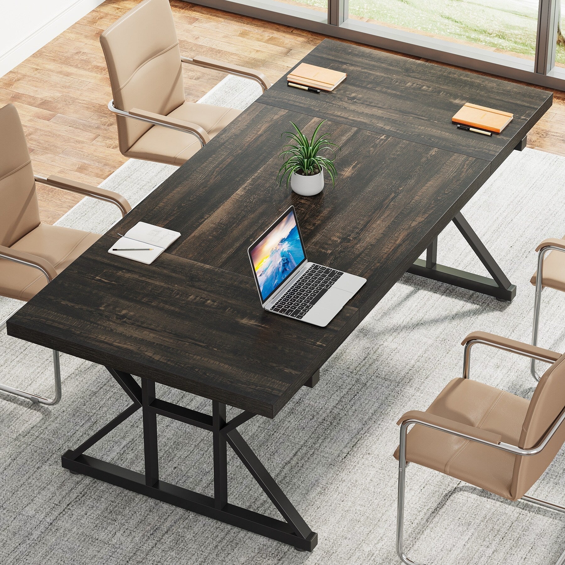 70.8-Inch Executive Desk, Large Computer Office Desk Workstation