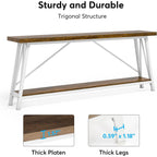 70.9 Inch Extra Long Sofa Table, Industrial Entry Console Table
