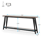 70.9 Inch Extra Long Sofa Table, Industrial Entry Console Table