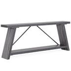 70.9 Inches Long Rustic Wood Console Sofa Table with Storage Shelf