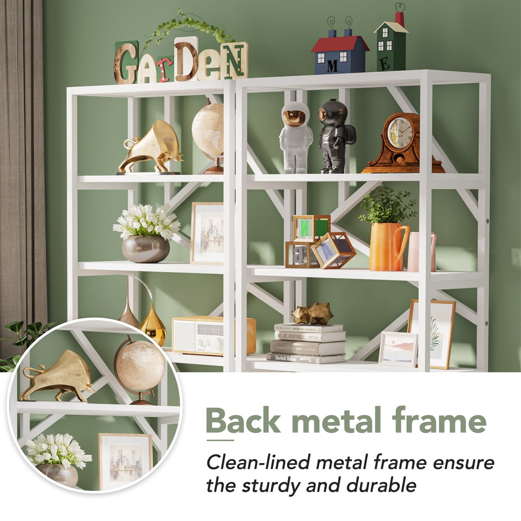 71 Industrial Bookshelf, 6 Tier Rustic Brown Wood Etagere Bookcase, Open Book Shelves