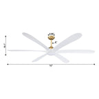 72-inch Driftwood 6-Blade Large DC Ceiling Fan with Light and Remote