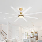72 Large Ceiling Fans with LED Light Remote Control-8 Blade - 72 Inch