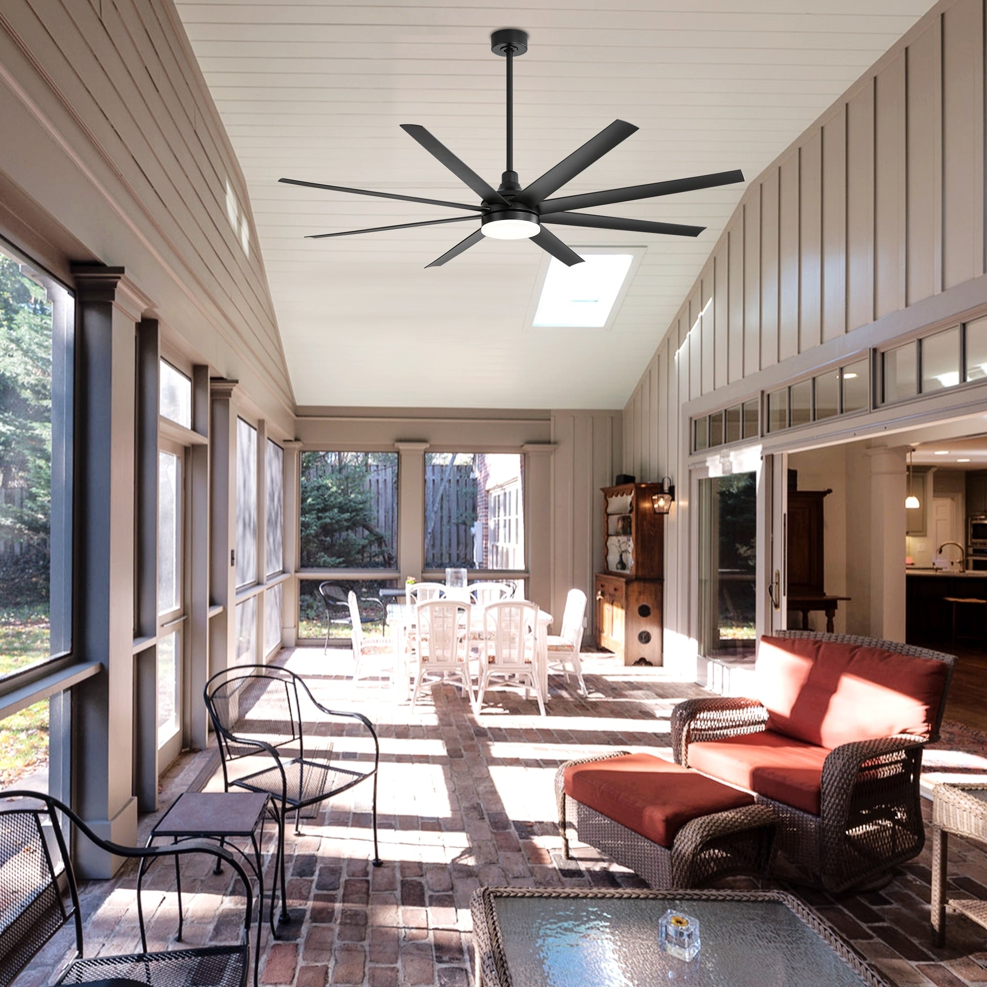 72 Large Ceiling Fans with LED Light Remote Control-8 Blade - 72 Inch