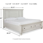 Robbinsdale King Panel Bed - Antique White