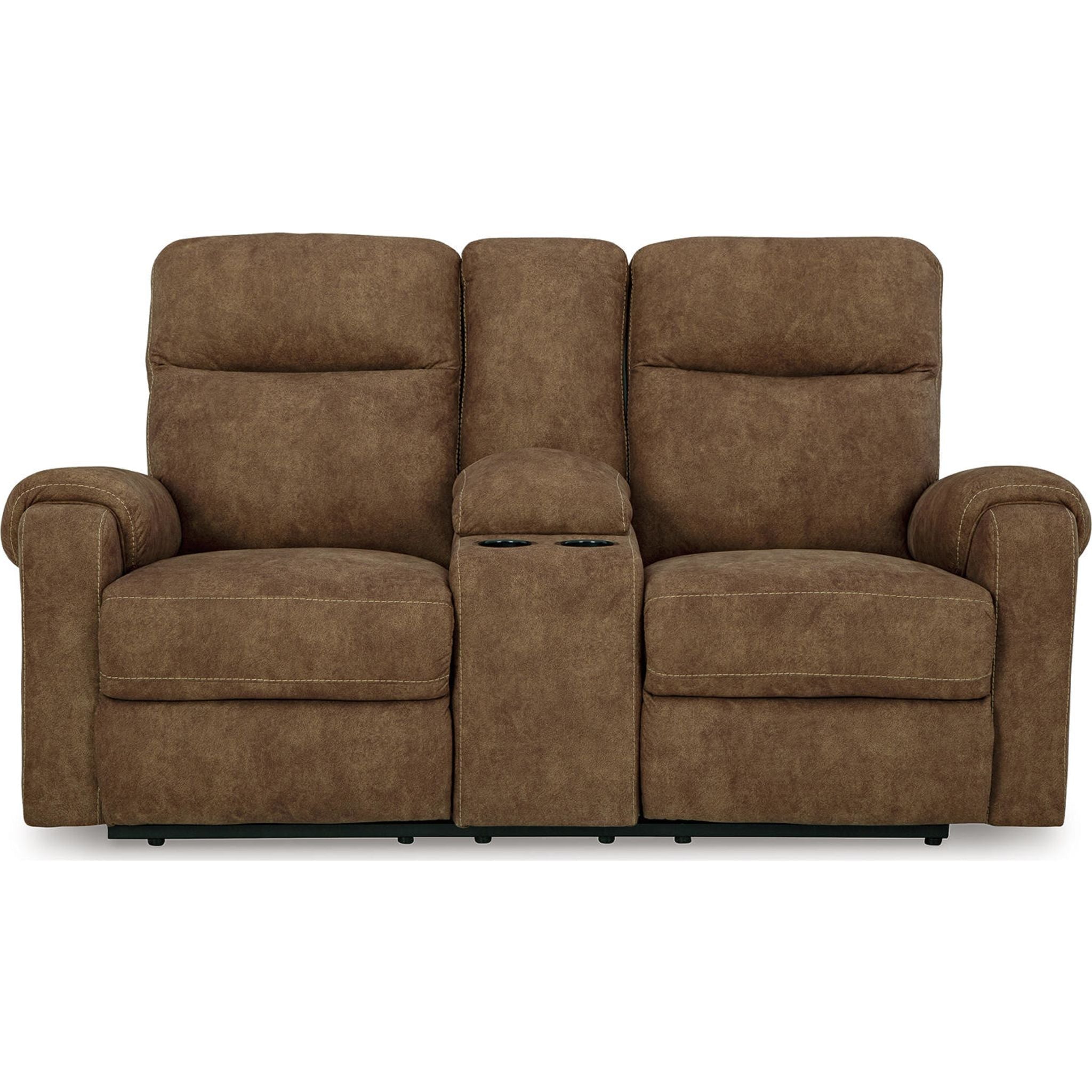Edenwold Reclining Loveseat with Console - Brindle