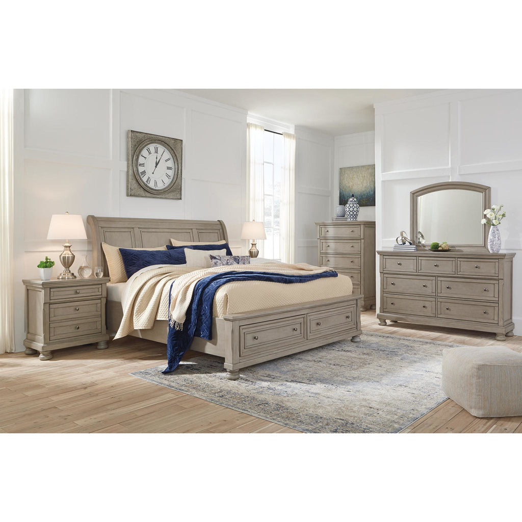 Lettner Dresser and Mirror - Light Gray