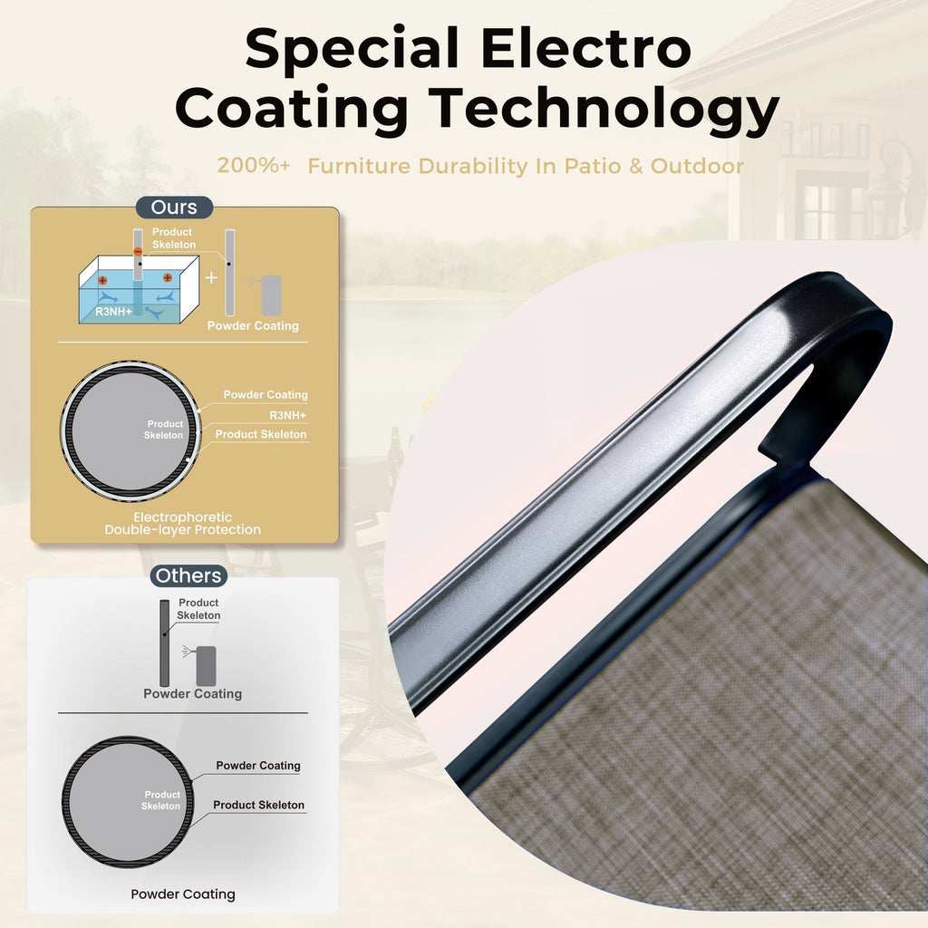 MAISON ARTS 8 PCS Patio Dining Set with 13ft Patio Umbrella