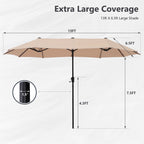 MAISON ARTS 8 PCS Patio Dining Set with 13ft Patio Umbrella