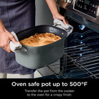 8.5 Quart Multi-Cooker, with 8-in-1 Slow Cooker, Dutch Oven, Steamer, Glass Lid, Integrated Spoon, Oven Safe Pot to 500°F