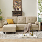 86.22 L Shaped Sectional Sofa with Side Storage Pockets