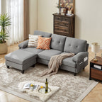 86.22 L Shaped Sectional Sofa with Side Storage Pockets
