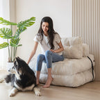 8 Corduroy Folding Couch Sofa Bed,Single