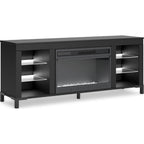 Cayberry TV Stand with Fireplace - Black