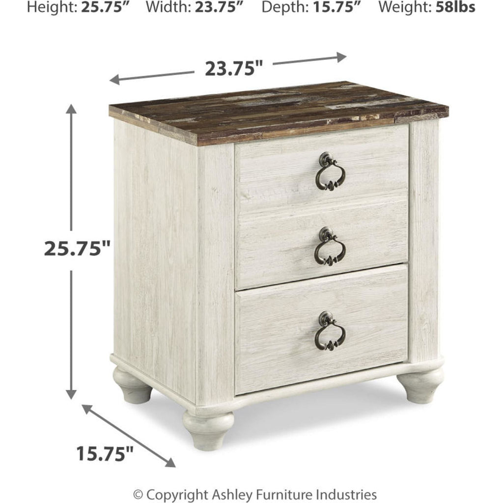 Willowton 6 Piece King Sleigh Bedroom - Whitewash