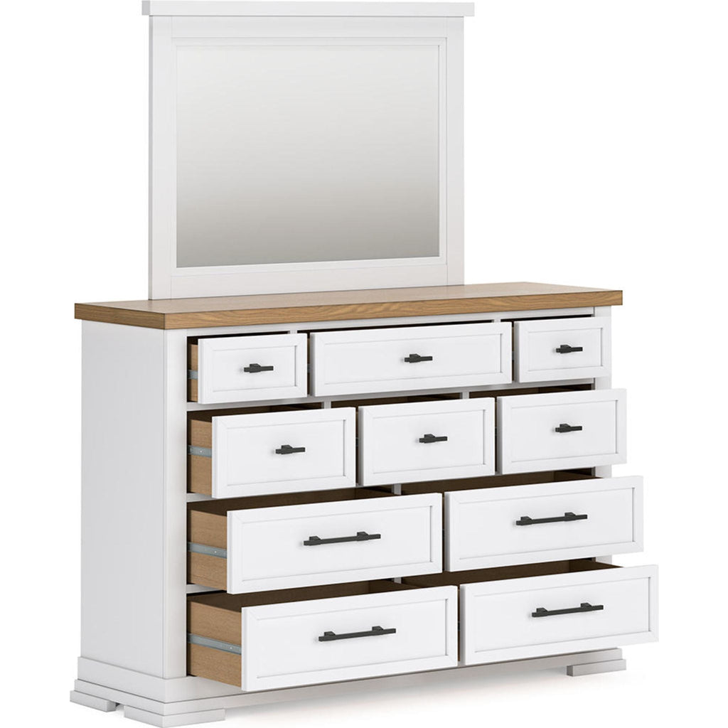 Ashbryn Dresser and Mirror - White/Natural