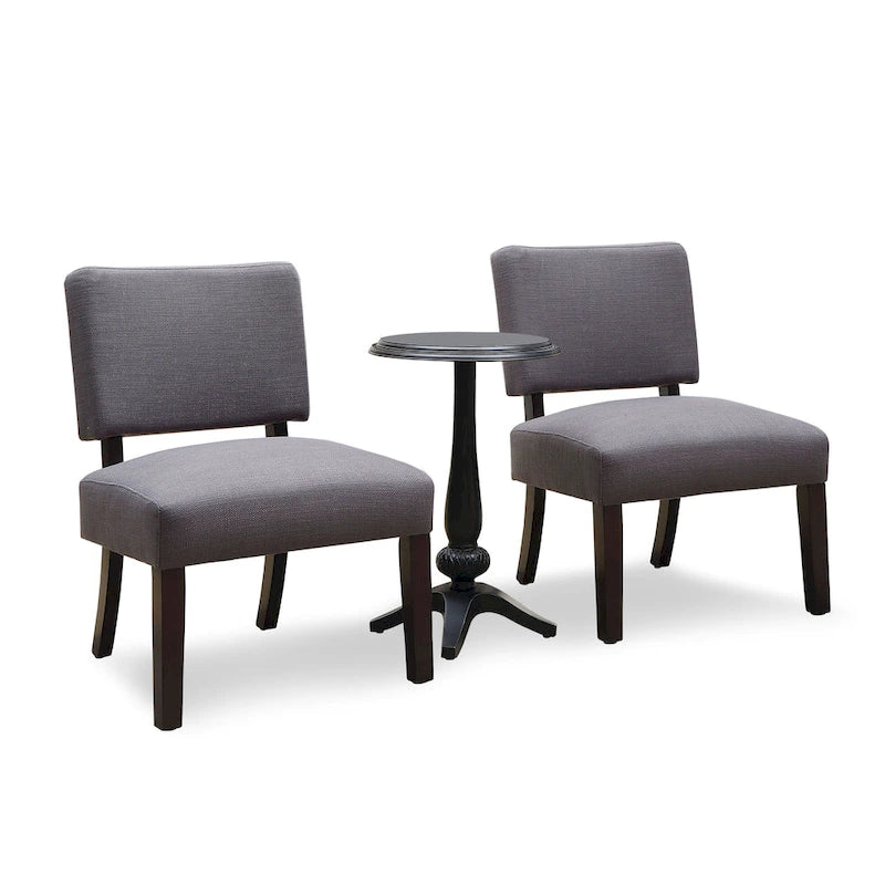 Kyer Transitional Grey Wood 3-piece Table with Chair Set by Furniture of America