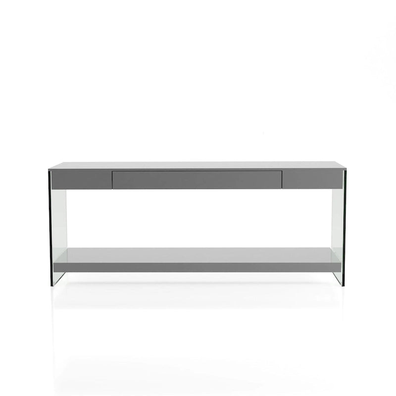 Takamura Modern 60-inch Glass 1-Shelf 1-Drawer TV Console by Strick & Bolton