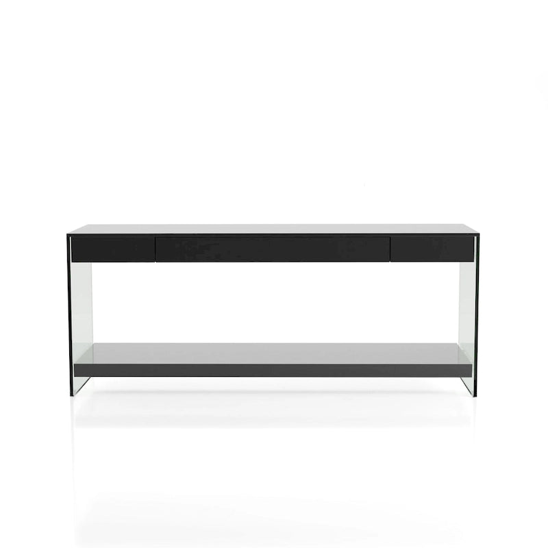 Takamura Modern 60-inch Glass 1-Shelf 1-Drawer TV Console by Strick & Bolton