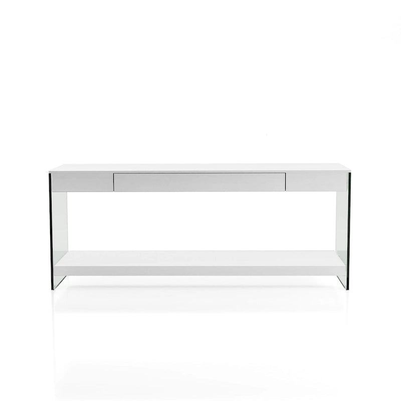 Takamura Modern 60-inch Glass 1-Shelf 1-Drawer TV Console by Strick & Bolton