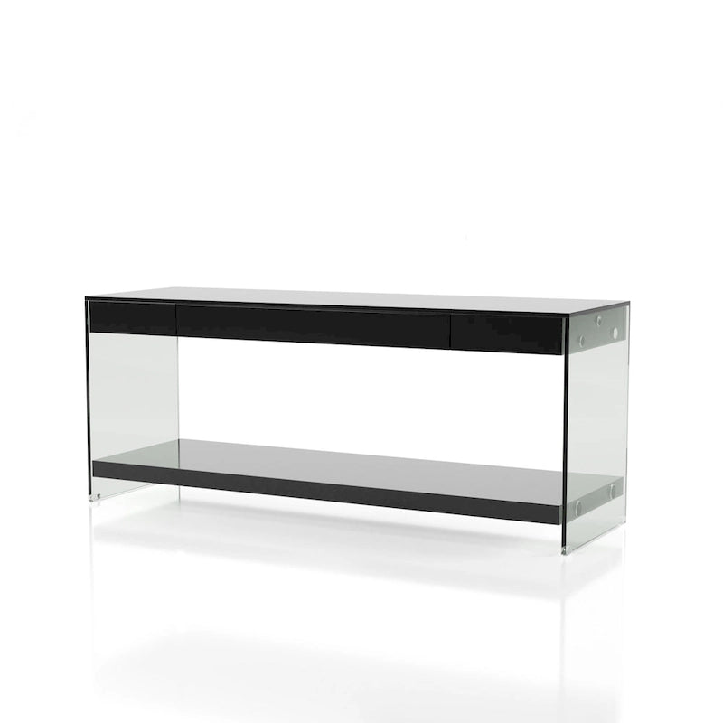 Takamura Modern 60-inch Glass 1-Shelf 1-Drawer TV Console by Strick & Bolton