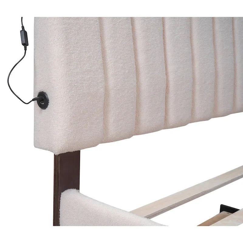 Upholstered Platform Bed with Trundle