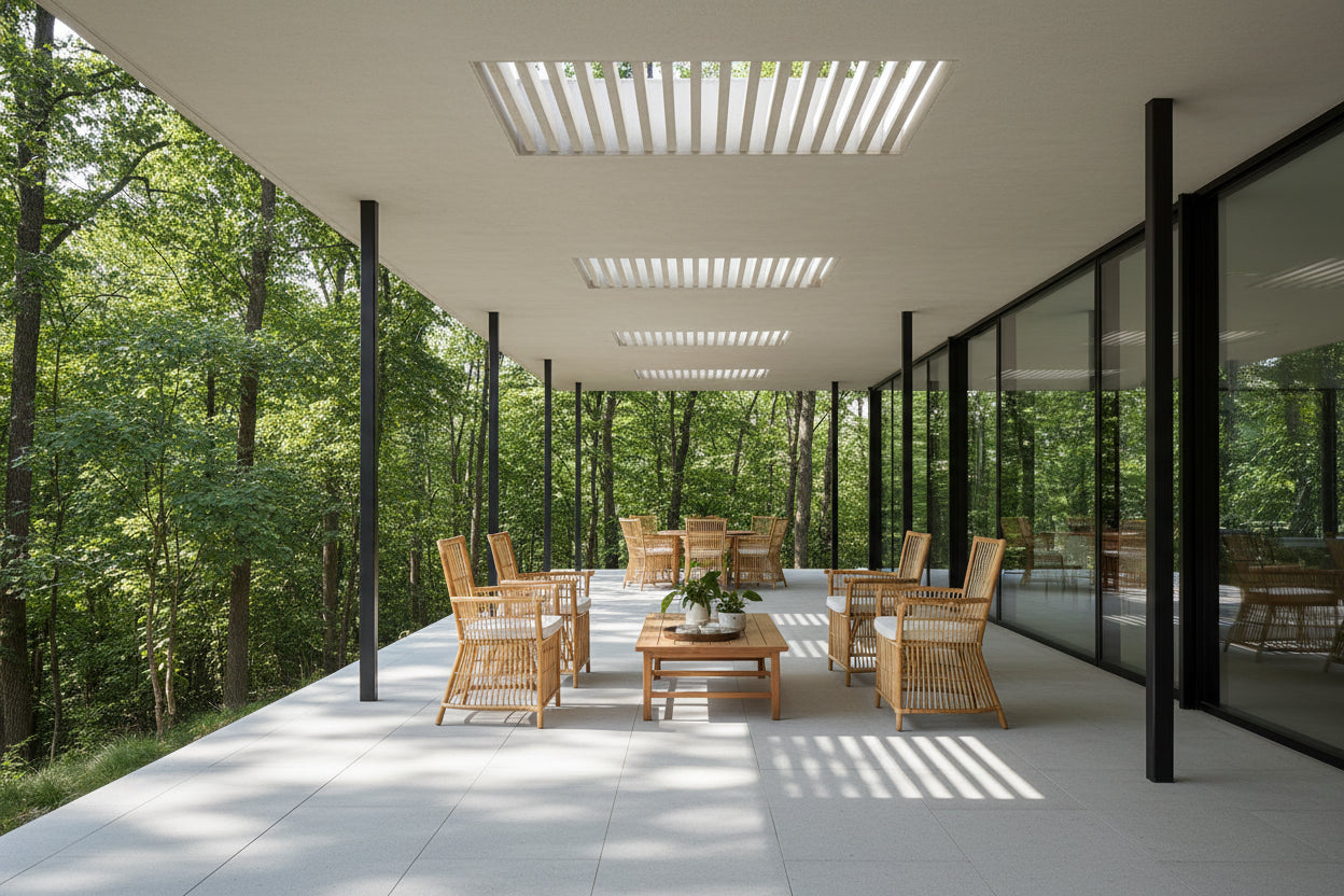 Rose Bohemian styled Upholstered Rattan Armchair-White/Natural Brown