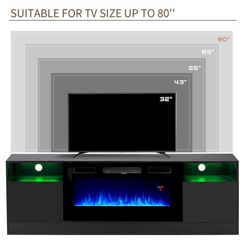 70 Fireplace TV Stand with 36 Electric Fireplace