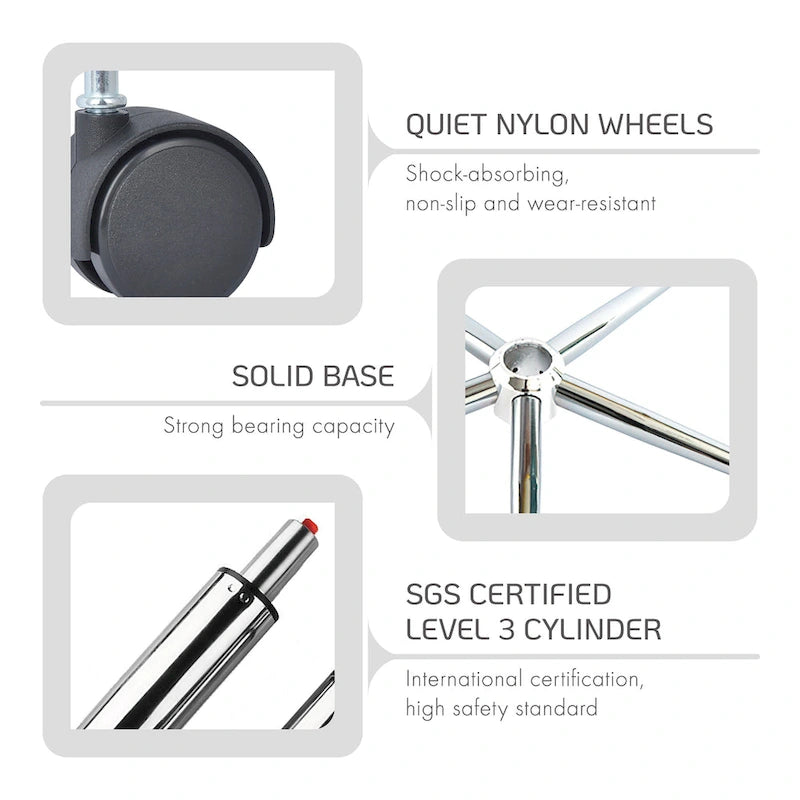 Porthos Home Tyra Swivel Office Chair, Teddy Fabric, Gold Chrome Legs