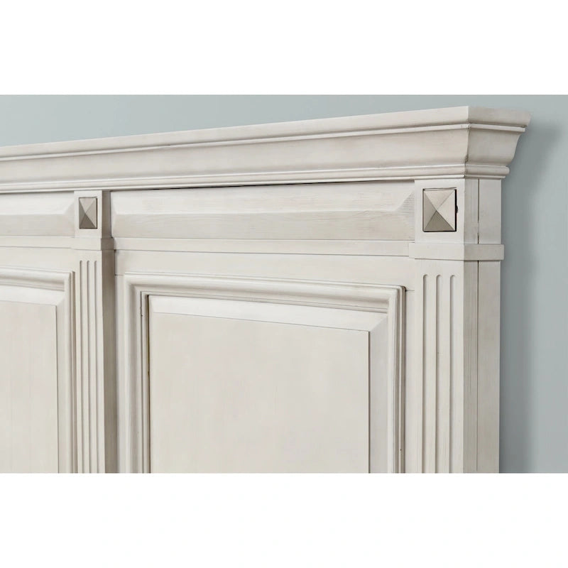 Roundhill Furniture Renova Distressed Parchment Wood Panel Bed