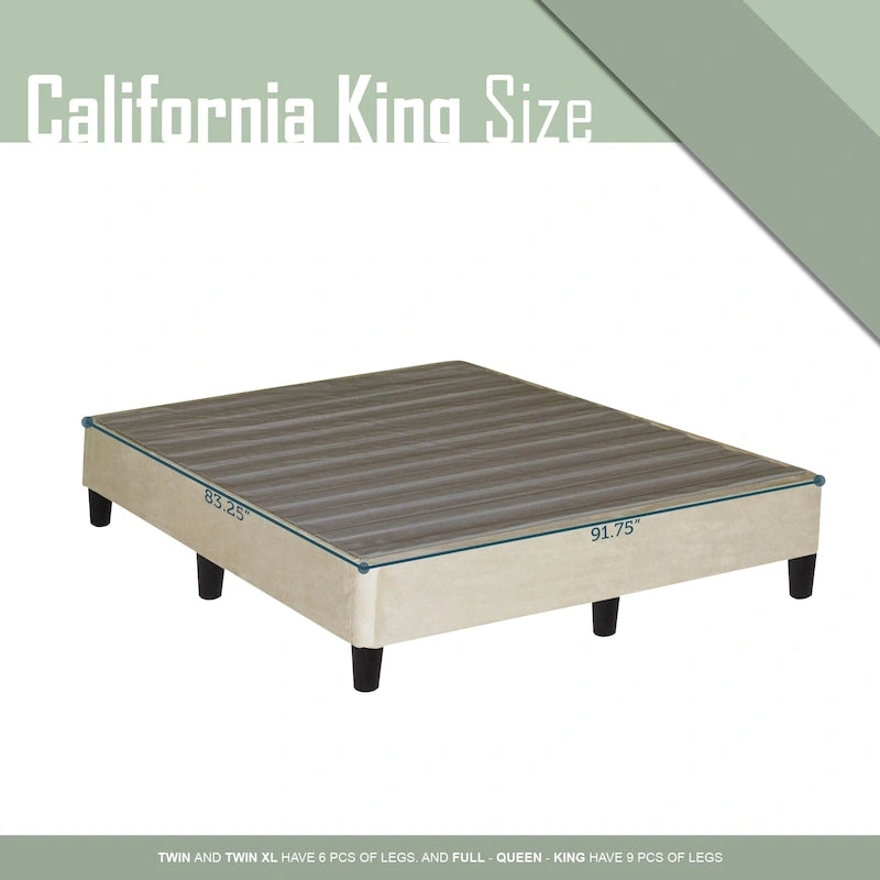 Onetan, 13 Platform Bed for Mattress with Leg, Beige