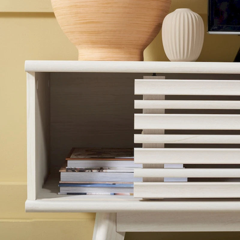 SAFAVIEH Teela Walnut 59-inch Storage Media TV Stand - 59 W x 15 L x 19 H - 59Wx15Dx19H