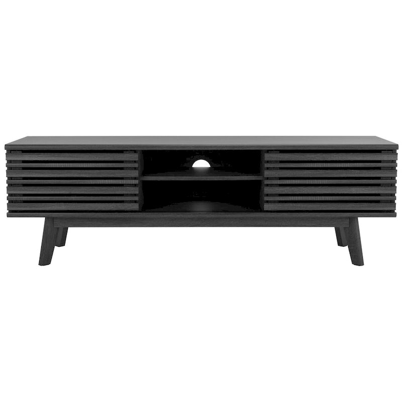 SAFAVIEH Teela Walnut 59-inch Storage Media TV Stand - 59 W x 15 L x 19 H - 59Wx15Dx19H